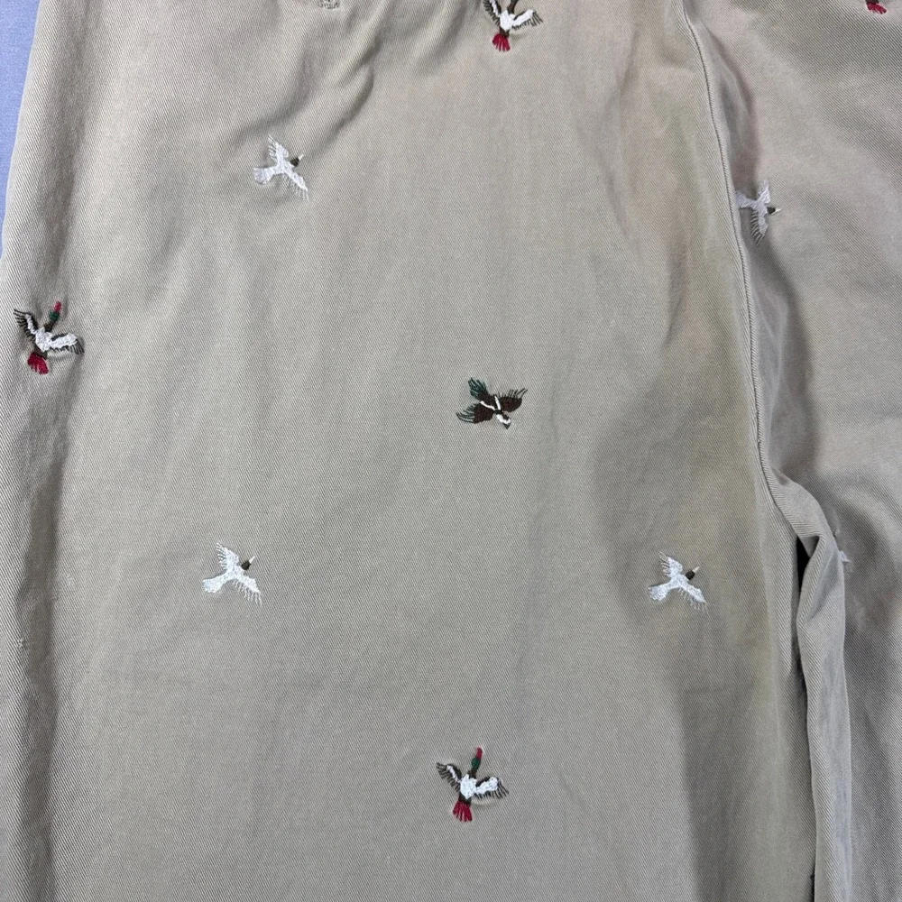 Polo Ralph Lauren Duck Mallard Bird Embroidered Mens Chino Pants Khaki 36x34